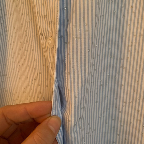 Lane Bryant Striped Sparkle Button Down - Picture 7 of 8